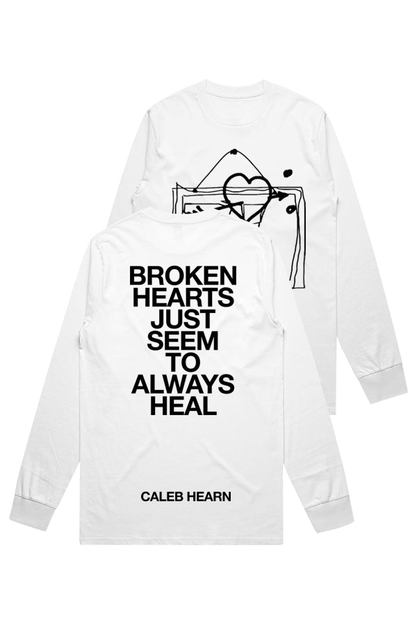 Damage Piece Long Sleeve Tee (White) product by Caleb Hearn